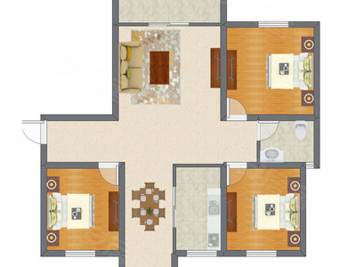 3室2厅 101.69平米