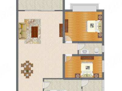 2室2厅 140.00平米户型图