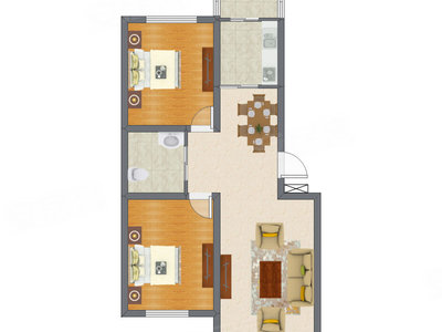 2室1厅 83.15平米
