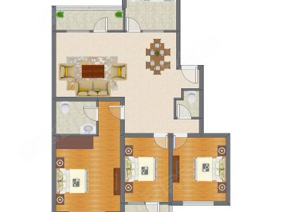 3室2厅 135.69平米