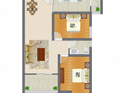 2室2厅 105.32平米户型图