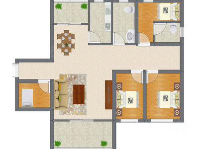 4室2厅 88.17平米