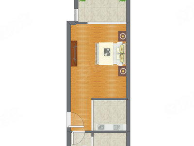 1室0厅 31.20平米户型图