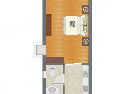 1室0厅 21.05平米户型图