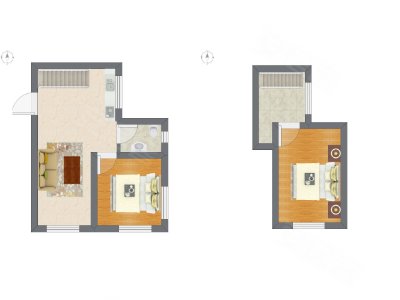 2室1厅 60.60平米