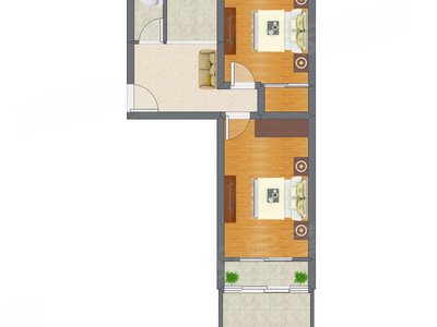 2室1厅 58.00平米