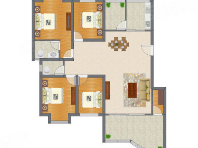 4室2厅 148.18平米