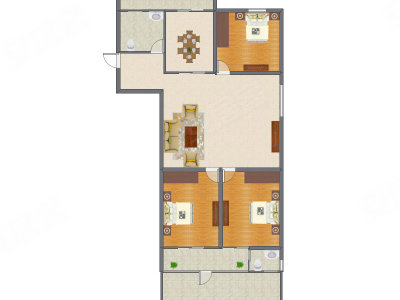 3室2厅 144.95平米