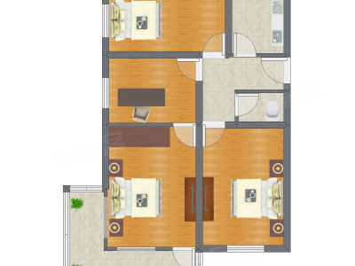 3室1厅 89.56平米