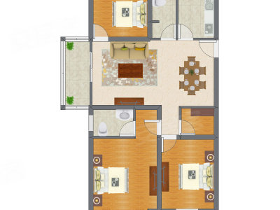 3室2厅 113.43平米