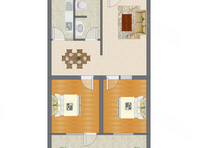 2室2厅 93.50平米