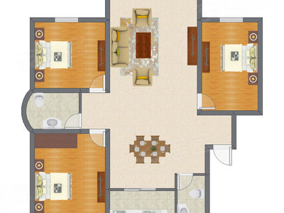 3室2厅 152.71平米