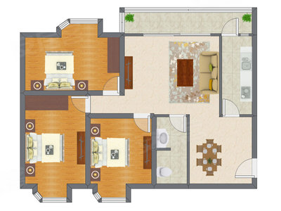 3室2厅 117.83平米户型图