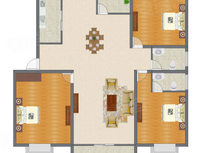 3室2厅 140.76平米