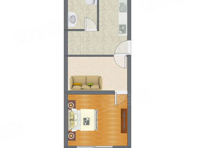 1室1厅 54.00平米户型图