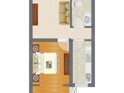 1室1厅 41.00平米户型图