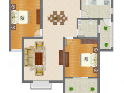 2室2厅 79.44平米