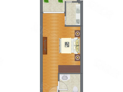 1室0厅 46.70平米户型图
