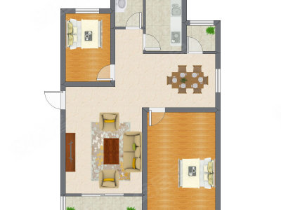 2室2厅 98.79平米