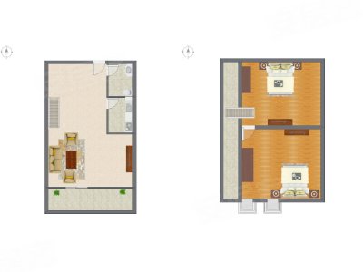 2室1厅 65.89平米