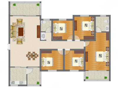 5室2厅 137.57平米