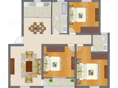 3室2厅 99.71平米