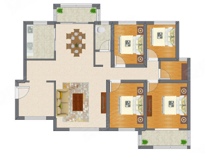 4室2厅 138.40平米
