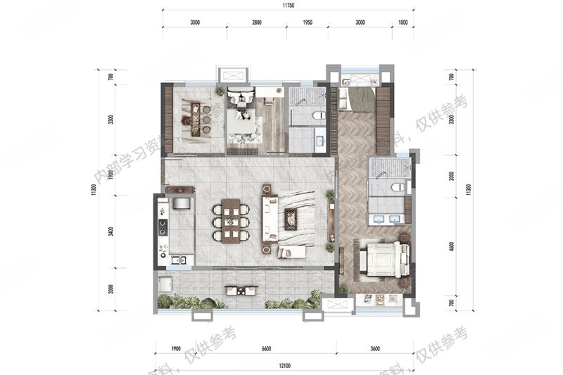环球融创未来城3室2厅120㎡178万二手房图片