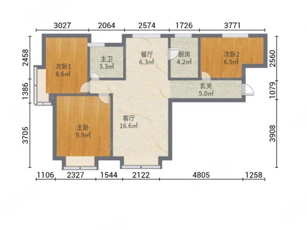 天津东丽华明镇大唐印象唐雅苑大唐印象唐雅苑 3室2
