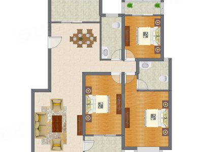 3室2厅 139.93平米户型图