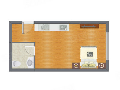 1室0厅 47.43平米户型图