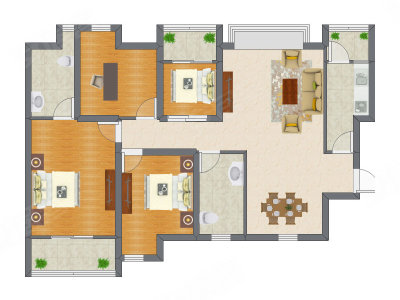 4室2厅 90.53平米