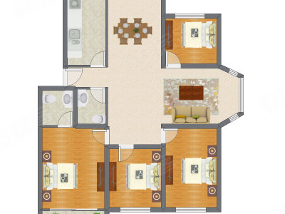 4室2厅 144.74平米