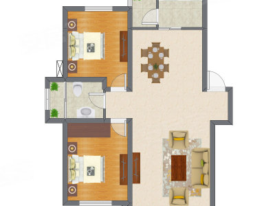2室2厅 99.64平米