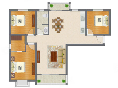 3室2厅 115.79平米