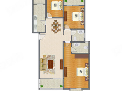 3室2厅 132.76平米