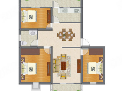 3室2厅 78.45平米