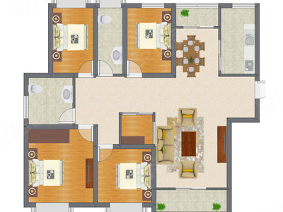 4室2厅 105.83平米
