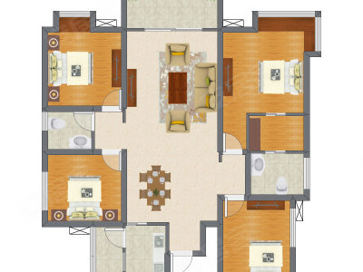 4室2厅 123.44平米