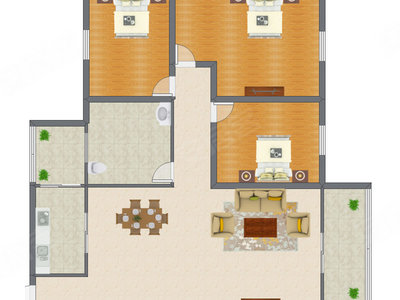 3室2厅 79.75平米