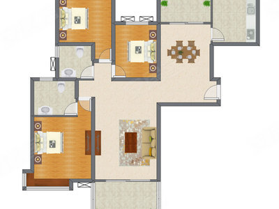 3室2厅 151.32平米