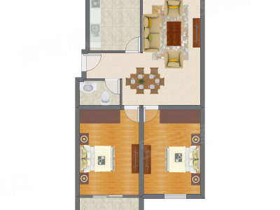 2室2厅 90.12平米