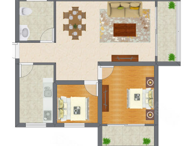 2室2厅 78.24平米户型图
