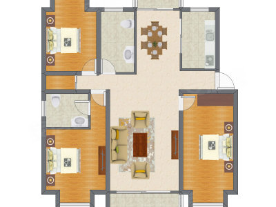 3室2厅 145.77平米