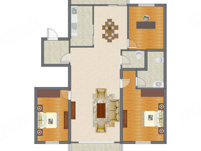 3室2厅 170.55平米