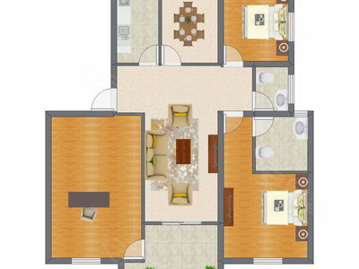 2室2厅 96.20平米