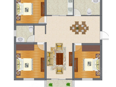 3室2厅 81.12平米
