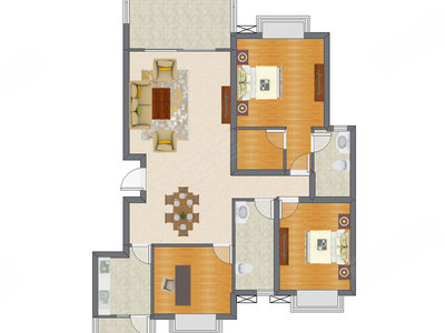 3室2厅 132.70平米