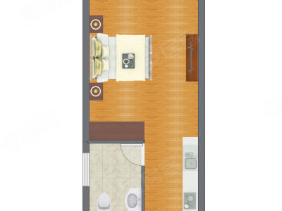 1室1厅 45.00平米