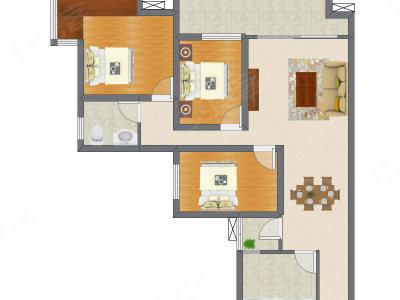3室2厅 85.20平米